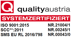Zertifikat Quality Austria ISO und SCC