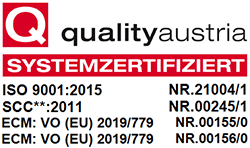 Zertifikat Quality Austria ISO und SCC